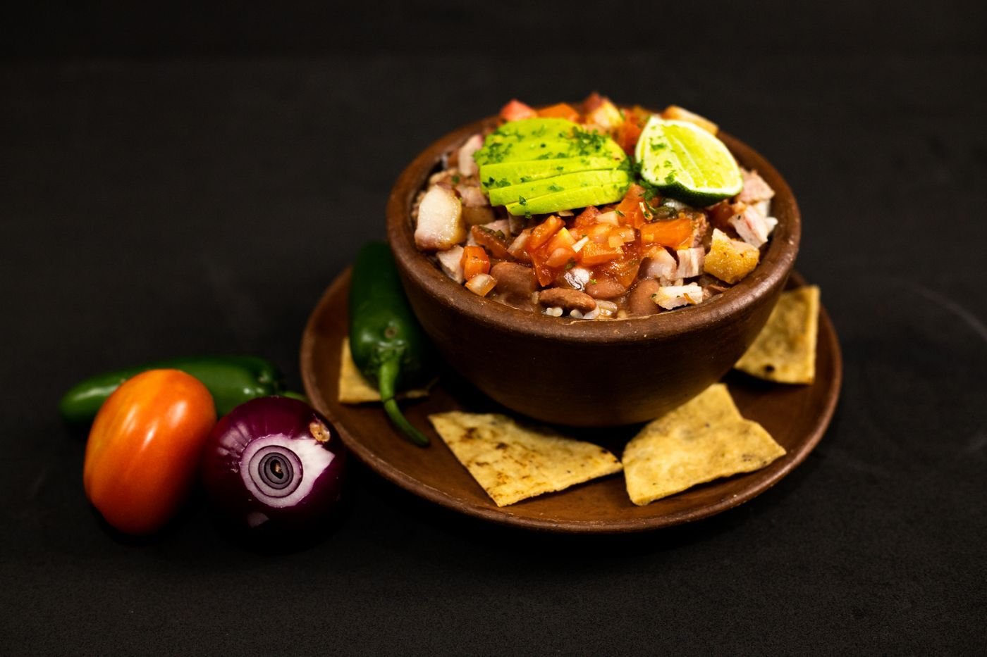 Clay Bowl Salsa with Avocado Slices