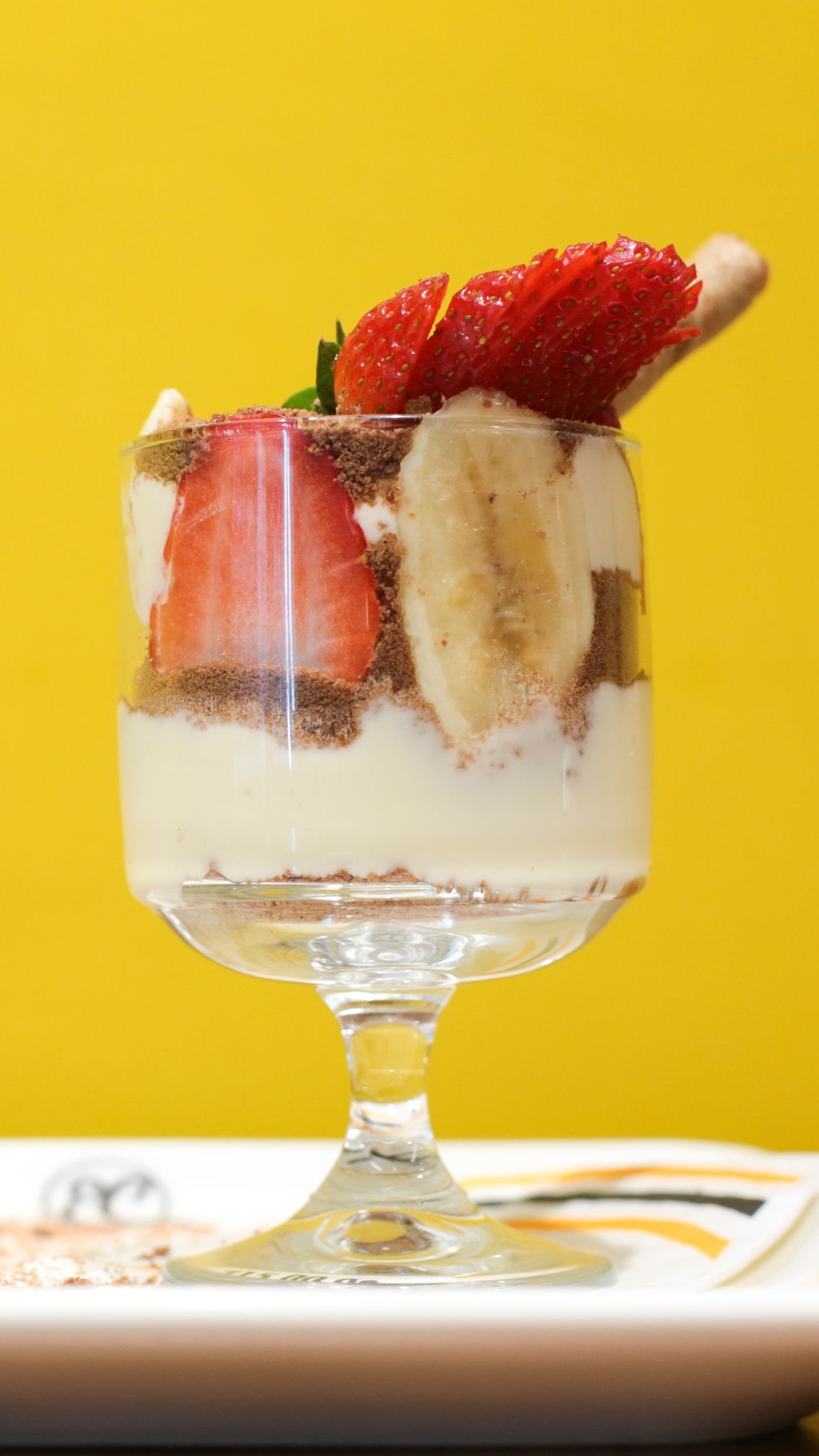 Strawberry Banana Cashew Cream Parfait