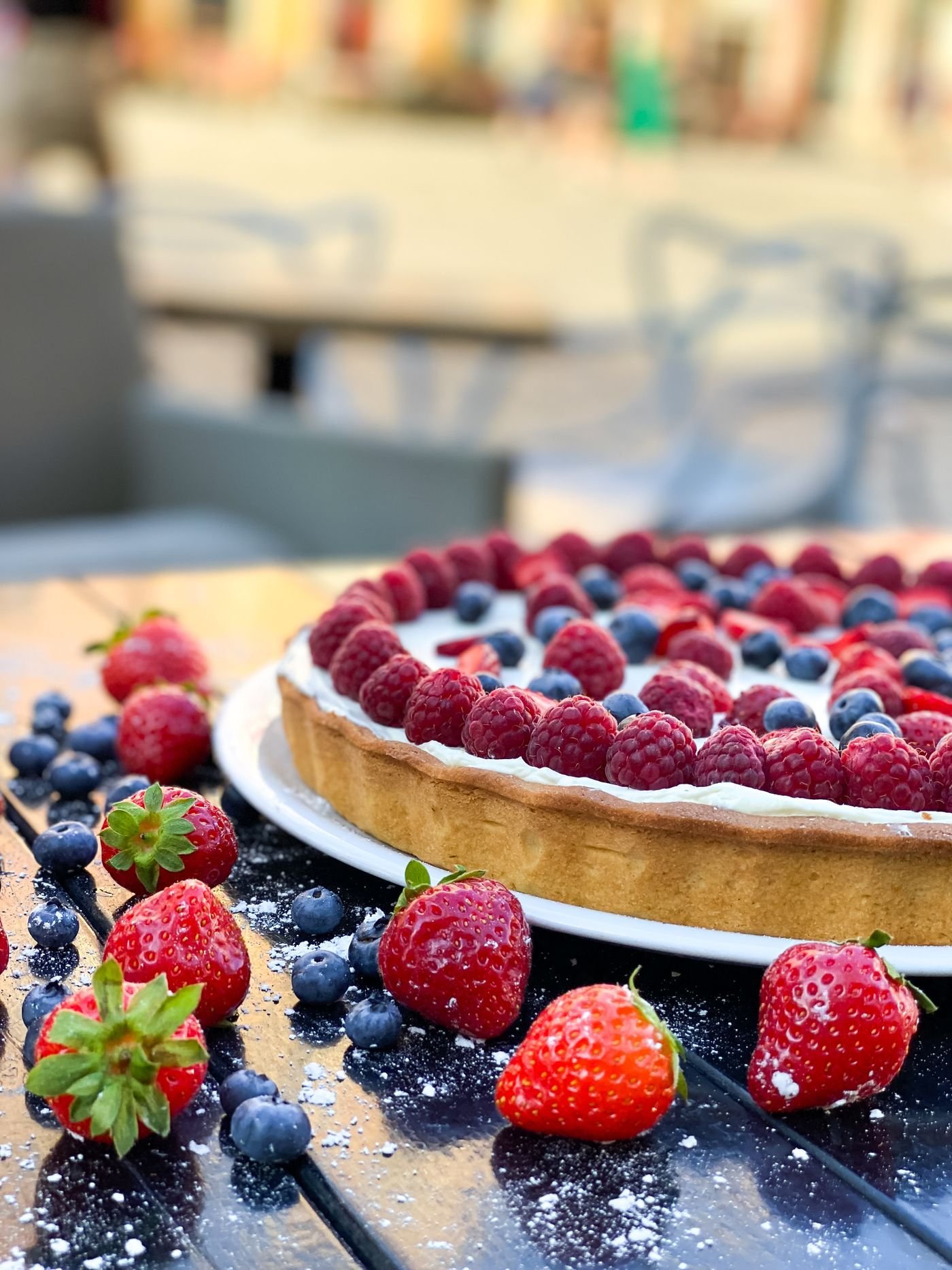Raspberry Blueberry Cashew Cream Tart