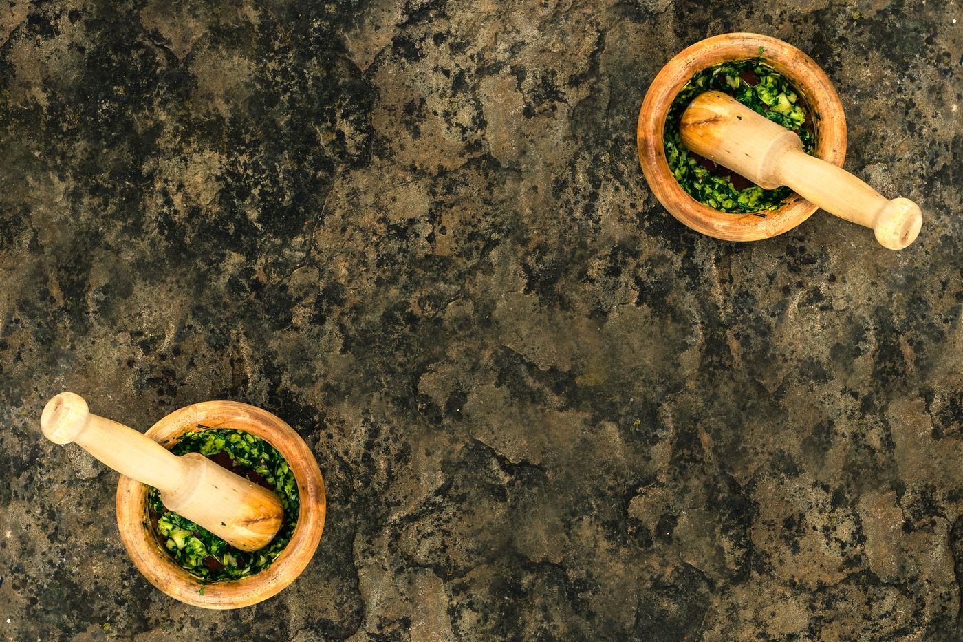 Mortar-Pounded Basil Pine Nut Pesto