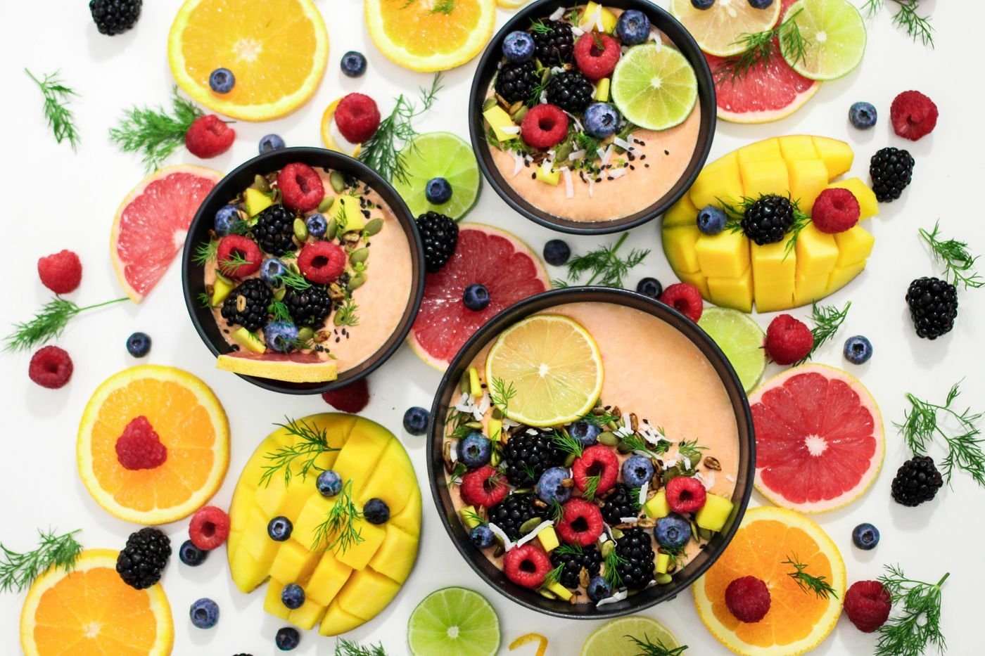 Peach Mango Smoothie Bowls with Citrus