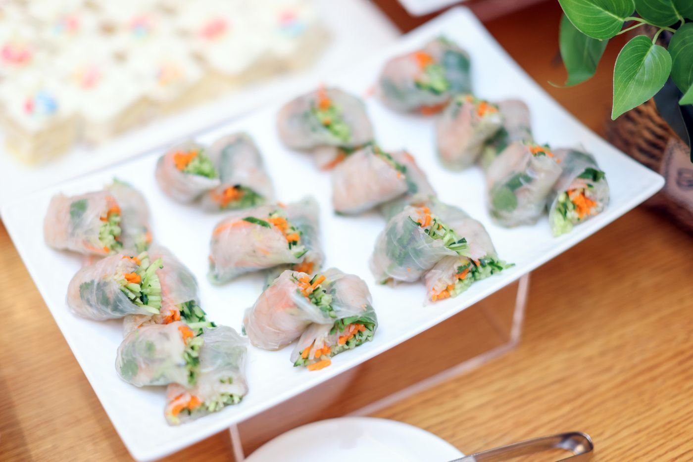 Folded Rice Paper Parcels with Fresh Mint