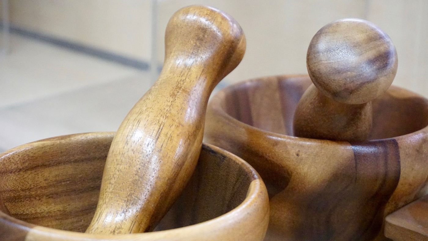 Acacia Wood Mortar and Pestle Pair