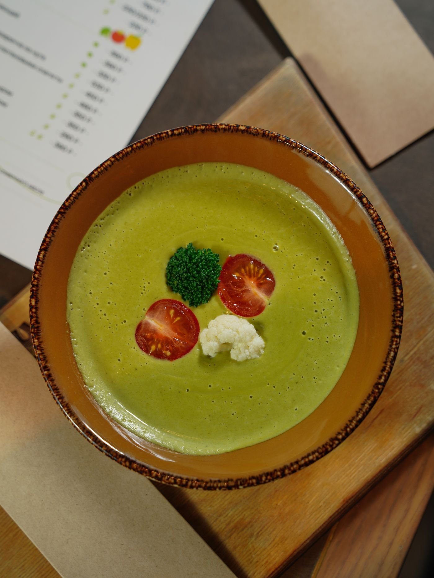 Zucchini Basil Soup with Cherry Tomatoes