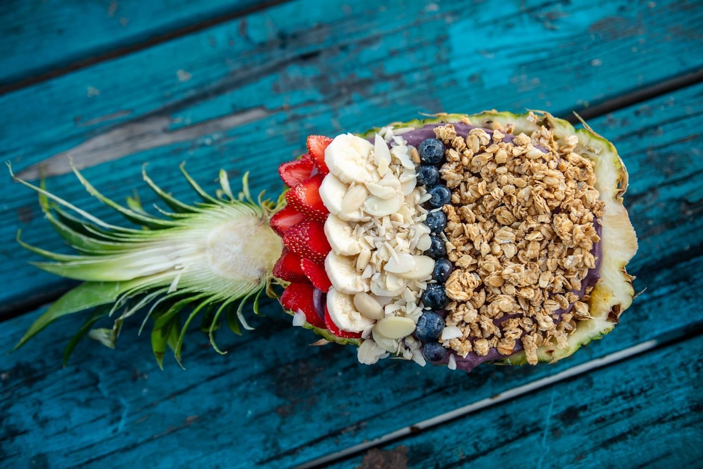Pineapple Boat Fruit and Granola Bowl