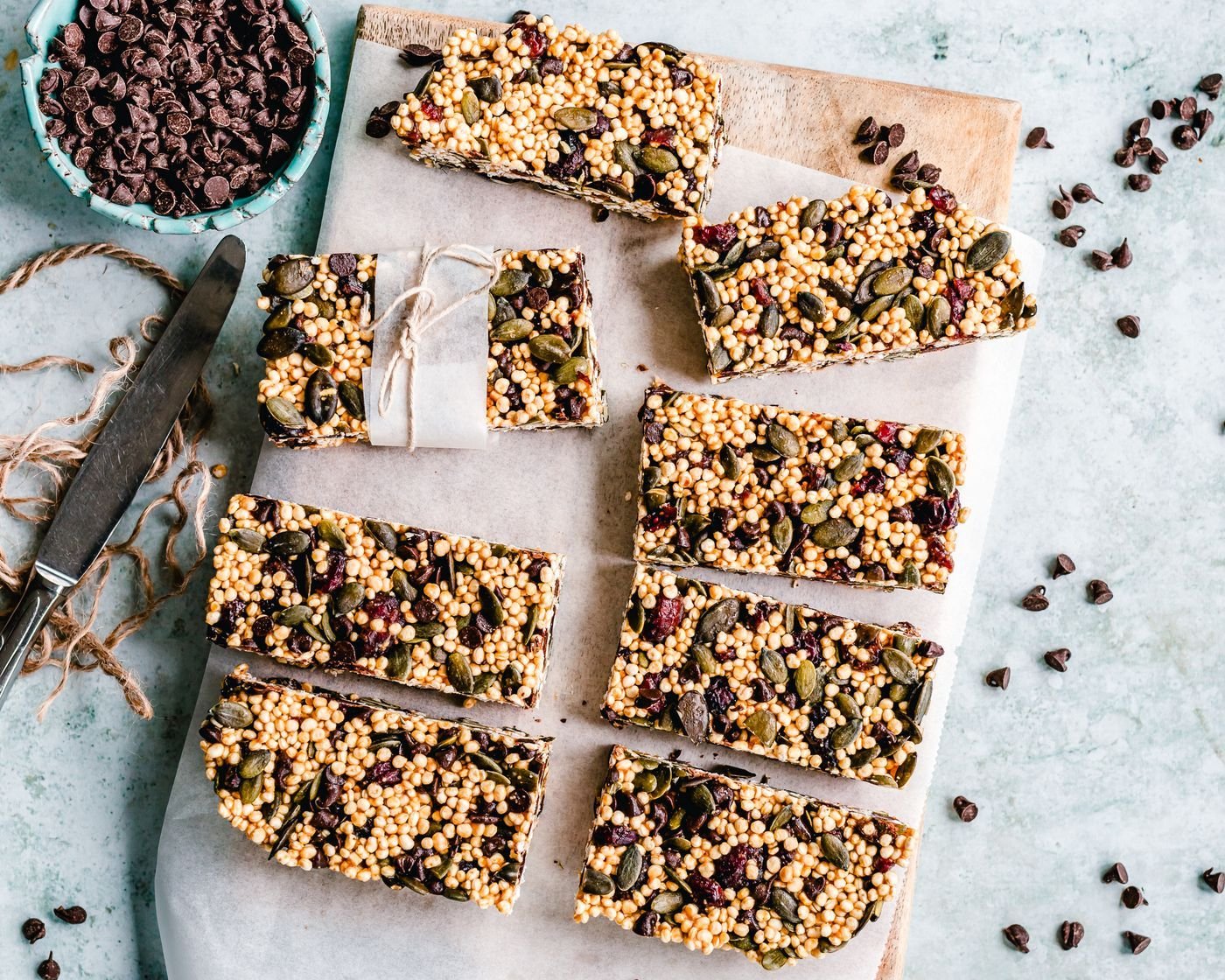 Cranberry Cacao Nib Seed Bars