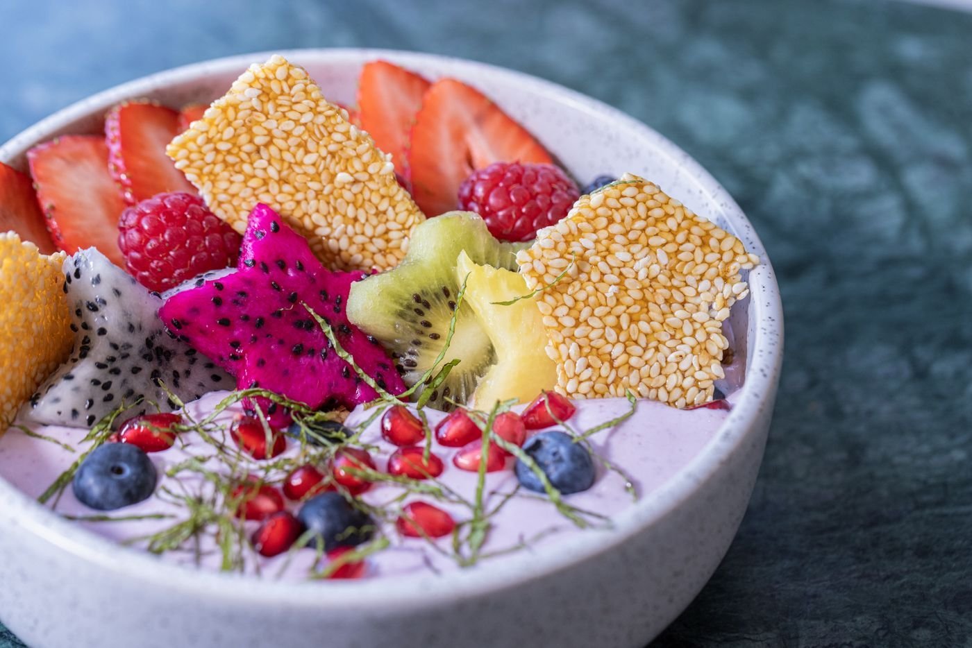 Lavender Blueberry Bowl with Buckwheat Crispies