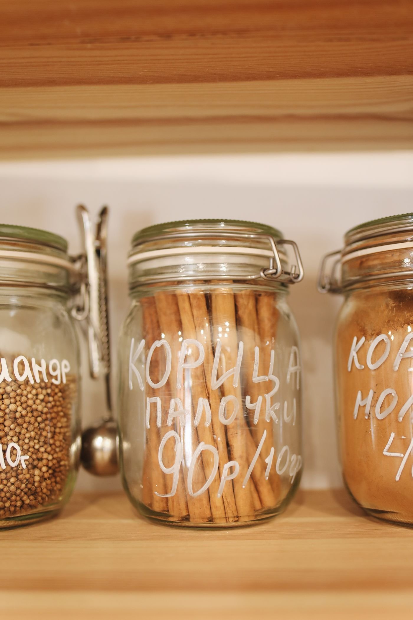 Clear Clip-Top Spice Jars