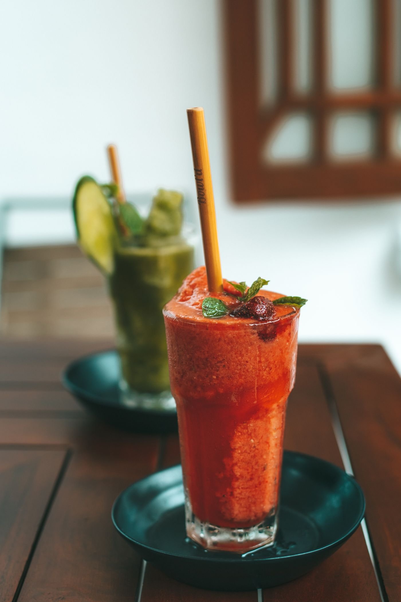 Watermelon Basil Slush with Green Chaser
