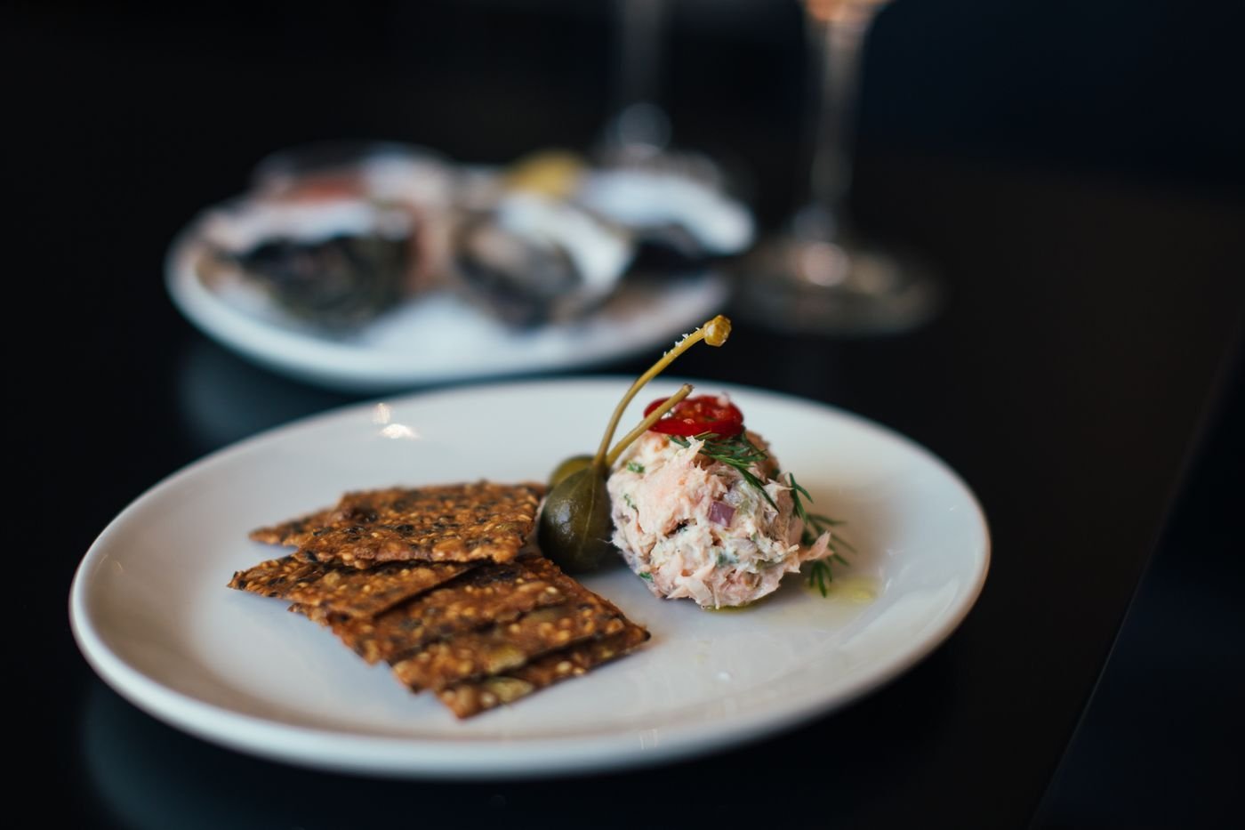 Black Flax Crackers with Cashew Rillette