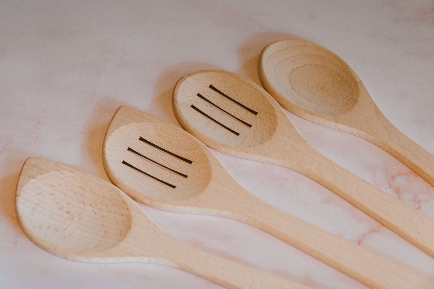 Beechwood Slotted Spoon Utensil Set