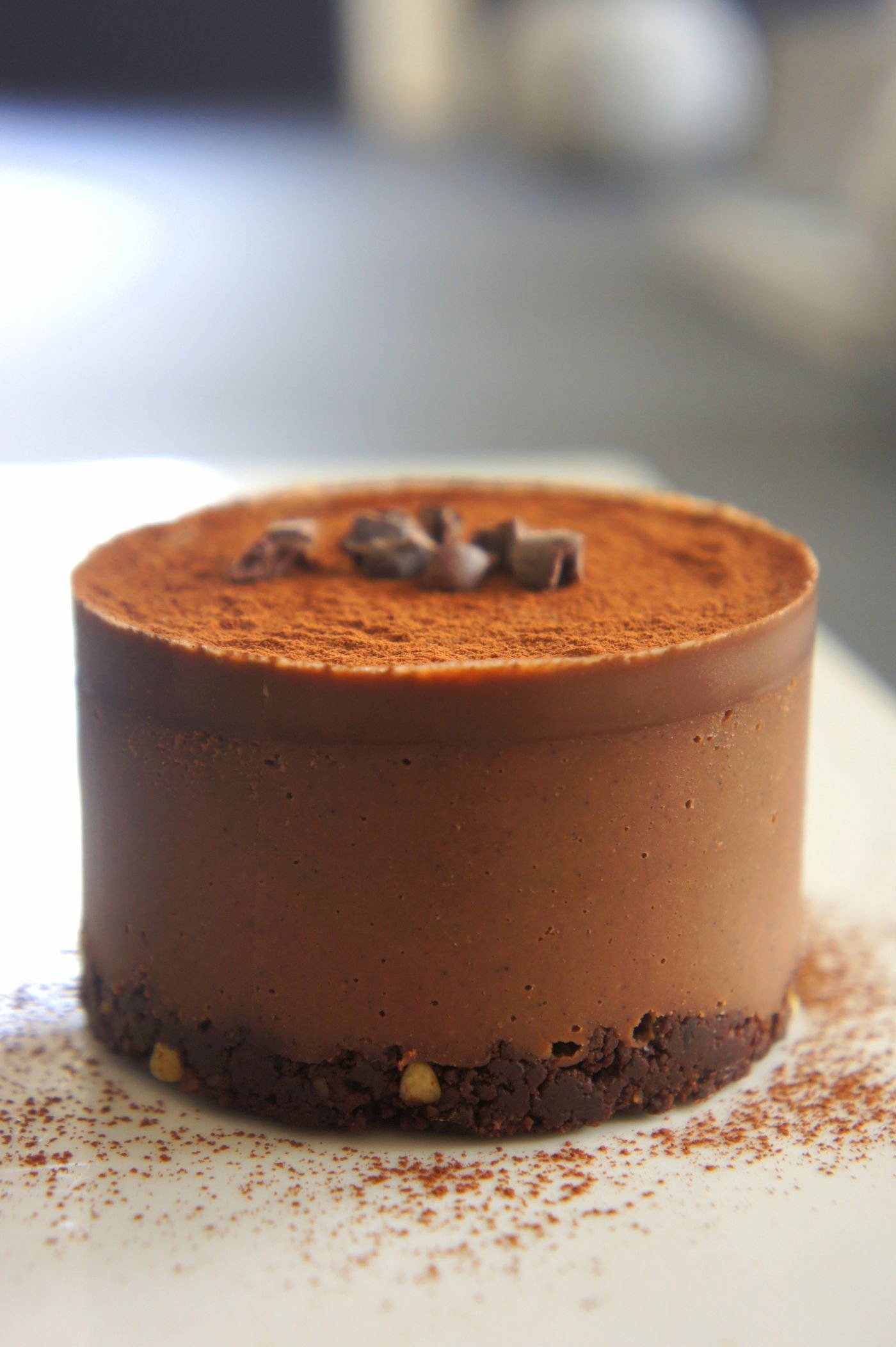 Cocoa-Dusted Cashew Mousse Cake