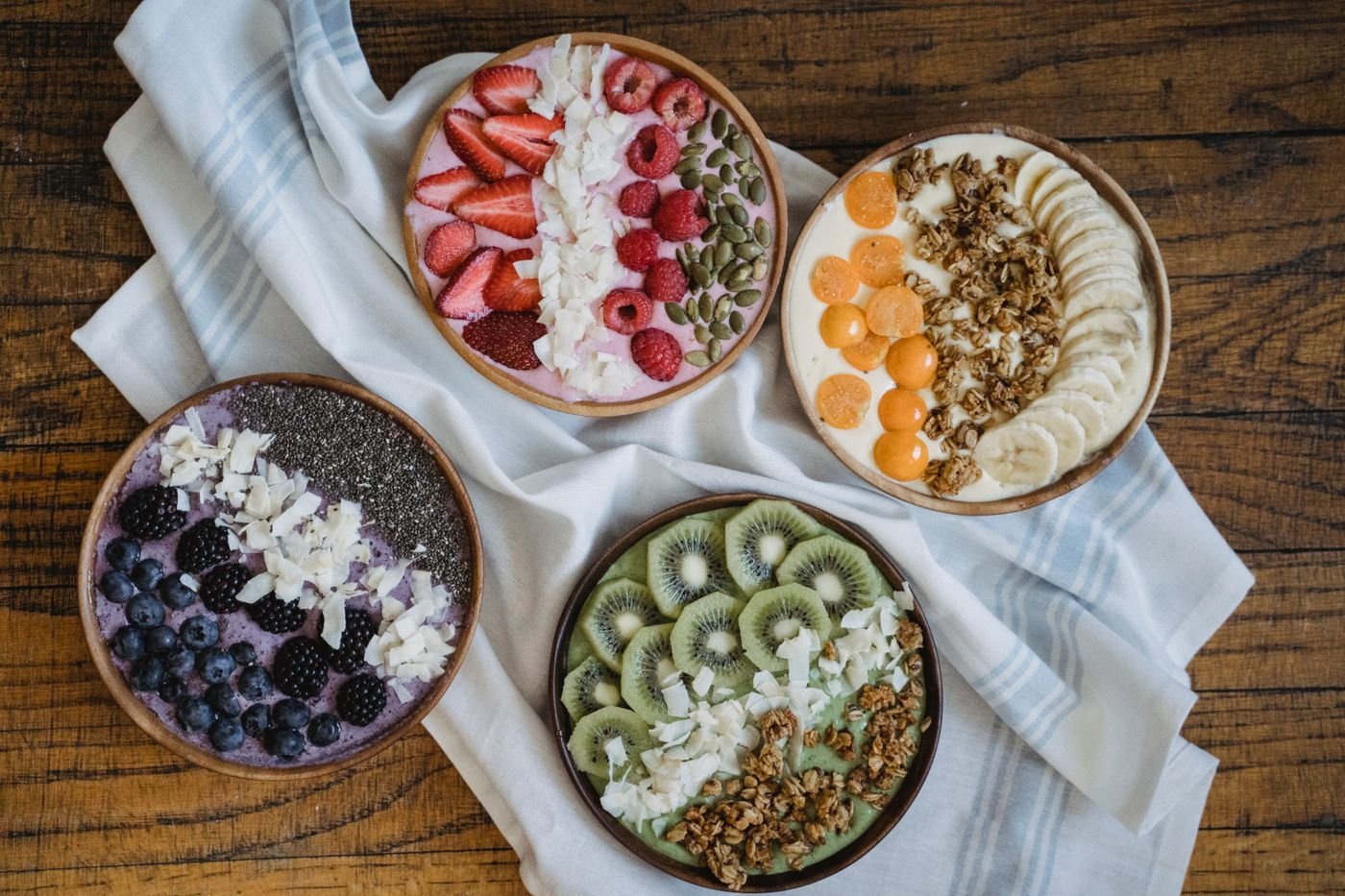 Four-Colour Smoothie Bowl Brunch Board