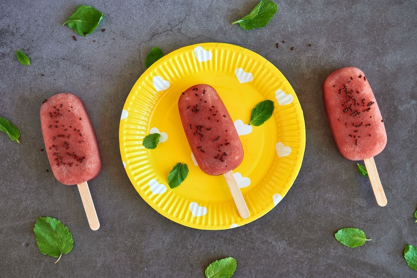 Strawberry Basil Cream Pops