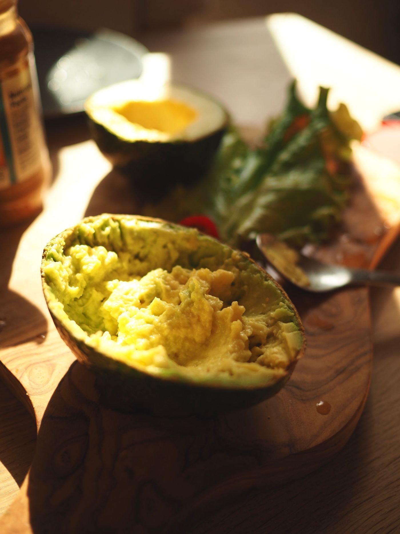 Smashed Avocado in the Shell