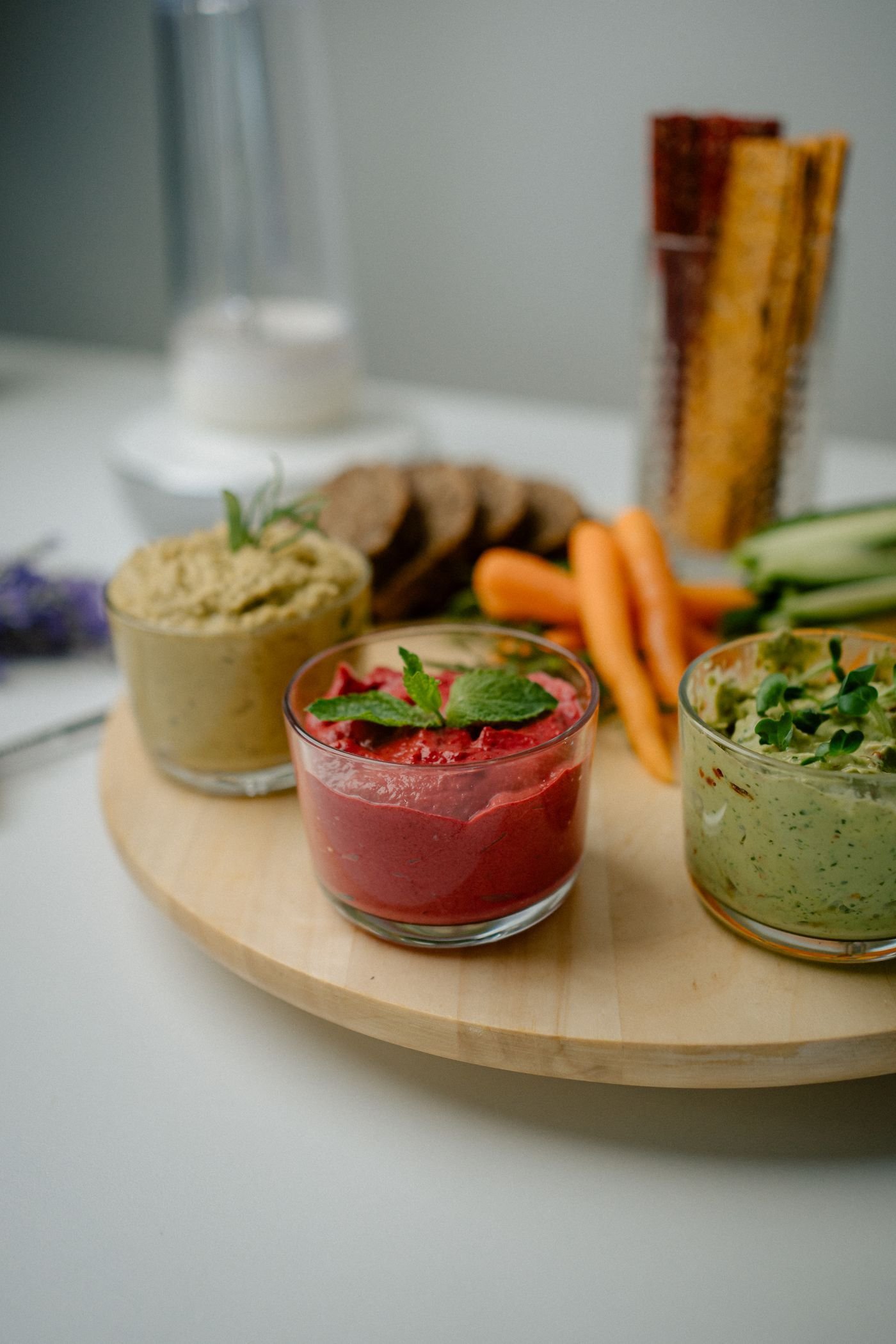 Beet, Herb and Cauliflower Dip Jars