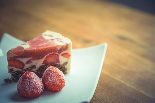 Strawberry Swirl Cheesecake with Frosted Berries